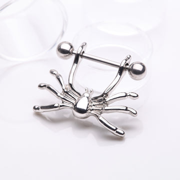 Detail View 1 of A Pair of Spider Dangle Steel Nipple Shield